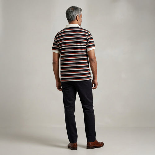 Classic Striped Cotton Polo T-Shirt