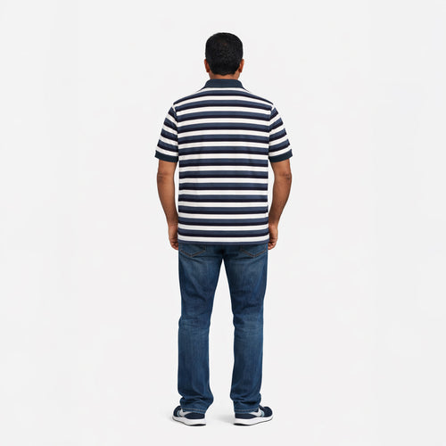 Classic Striped Cotton Polo T-Shirt