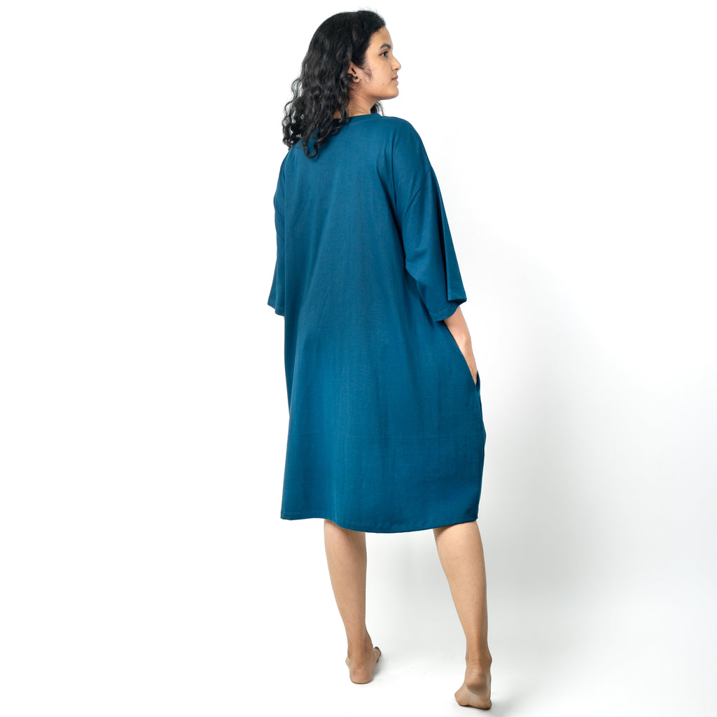 Blue Oversized comfy Indian Heritage Tee