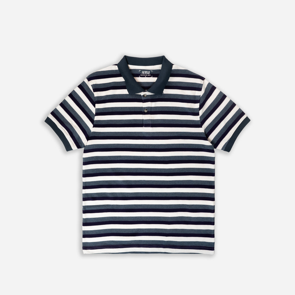 Classic Striped Cotton Polo T-Shirt