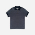 Men’s Textured Dark Blue Cotton Polo T-Shirt